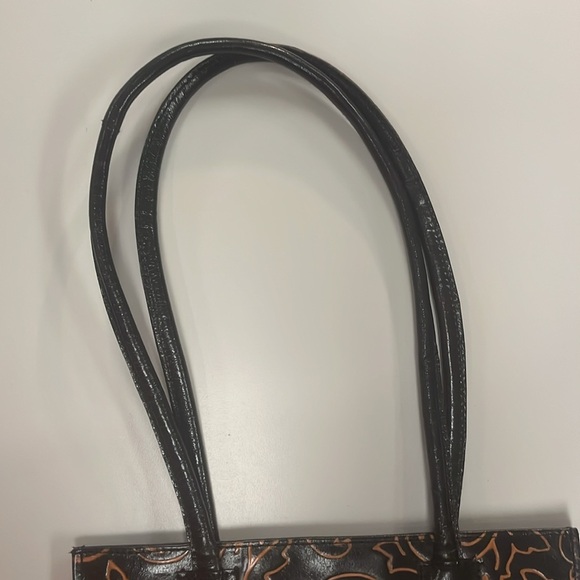 Made in India Black & Tan Leather Shoulder / Tote Bag - Picture 3 of 14